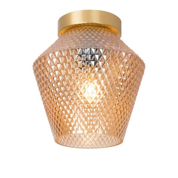 ROSALIND - Flush ceiling light - Ø 21 cm - 1xE27 - Amber