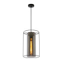 DOUNIA Pendant E27/40W Matt Black/Smoke glass