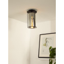 DOUNIA Ceiling light E27/40W Matt Black/Smoke glas
