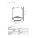 AVEN Ceiling spotlight Round Gu10/50W Black