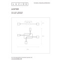 LESTER - Stropné svietidlo - 52/38/9 cm E27/60W - čierna