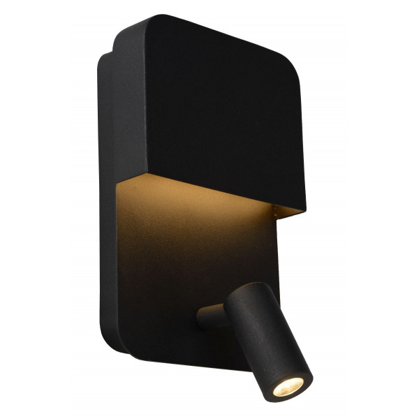 BOXER - Nástenné svietidlo - LED 5W+3W+ USB - čierna