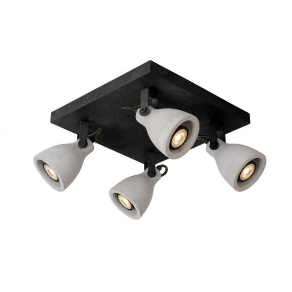 CONCRI-LED - Stropné svietidlo - 4xGU10/5Wincl 320LM 3000K - čierna