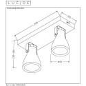 CONCRI-LED - Stropné svietidlo - 2xGU10/5Wincll 320LM 3000K - čierna