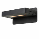 ATKIN - Nástenné svietidlo - LED 5W+USB port 25/14/11cm - čierna