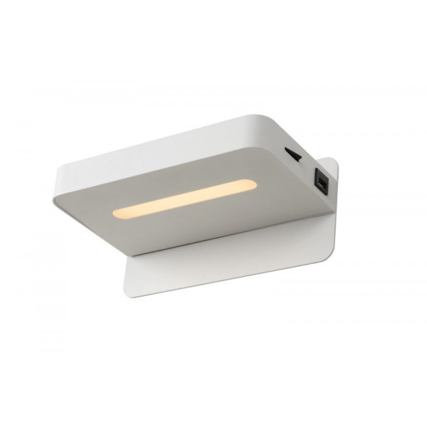 ATKIN - Nástenné svietidlo - LED 5W+USB port 25/14/11cm - biela