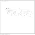 DICA LED - Stropný reflektor - 4xGU10/5W L64cm 320LM 3000
