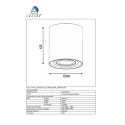 TUBE -  Stropný reflektor -  Round D9 H12cm GU10 Biely